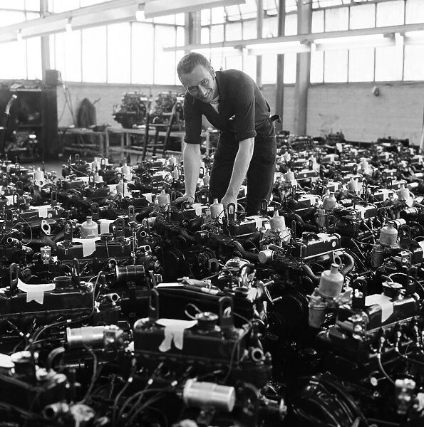 An employee at the BMC works at Longbridge, Birmingham, West Midlands. October 1967