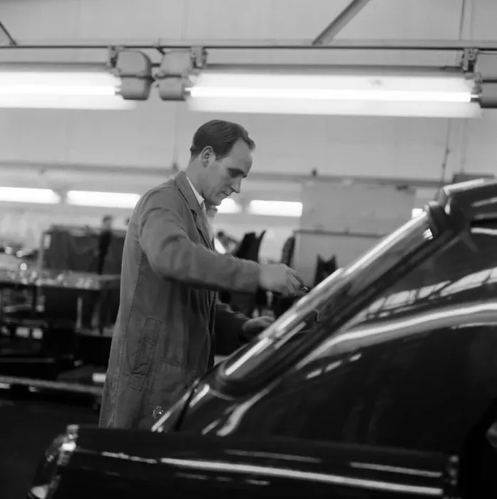 Framed Print : Employees at the BMC works at Longbridge, Birmingham, West Midlands. October 1967 Framed Print : Employees at the BMC works at Longbridge, Birmingham, West Midlands. October 1967