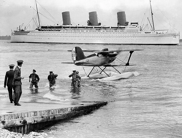 Empress of Britain ship Schneider Cup team practicing at Calshot in the Solent