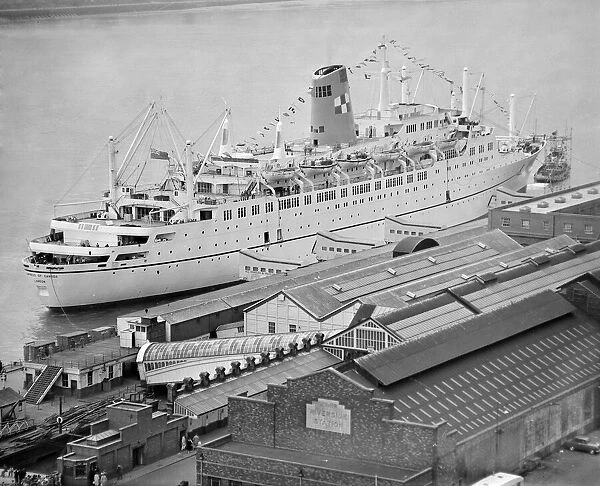 The Empress of Canada moored on the Mersey at Liverpool 27th April 1961