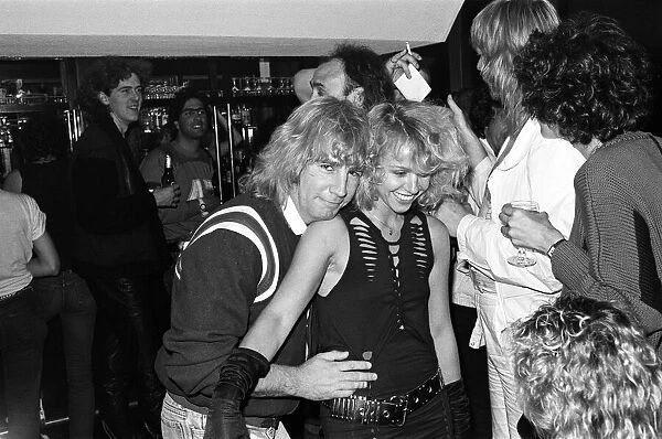 End of the Road party for Status Quo. Quos Rick Parfitt, with Debbie Ash