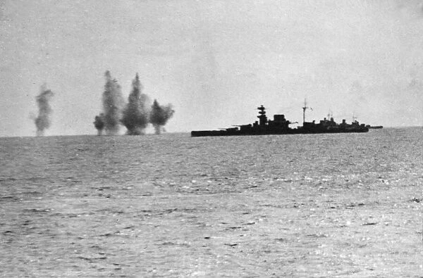 The enemy attacking gate convoy of British Ships in The Mediterranean sea