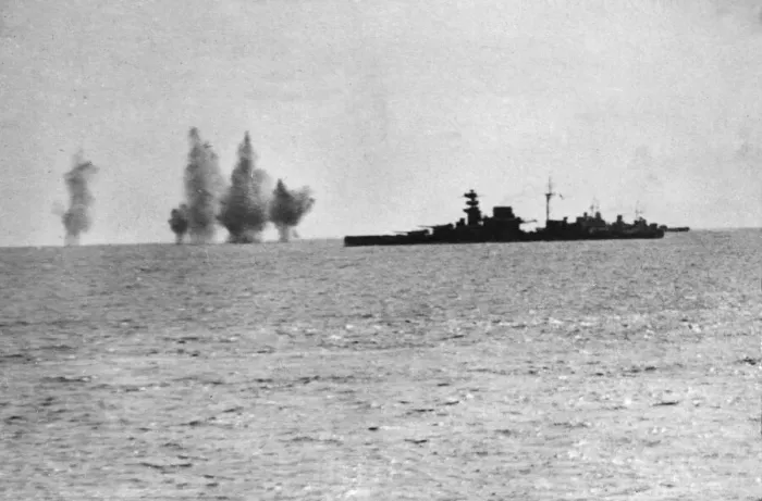 Framed Print : The enemy attacking gate convoy of British Ships in The Mediterranean sea Framed Print : The enemy attacking gate convoy of British Ships in The Mediterranean sea