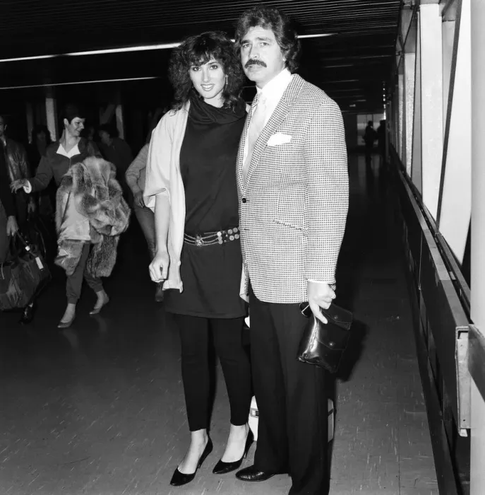 Framed Print : Engelbert Humperdinck and his daughter Louise, 18, arrive at Heathrow for a family Framed Print : Engelbert Humperdinck and his daughter Louise, 18, arrive at Heathrow for a family