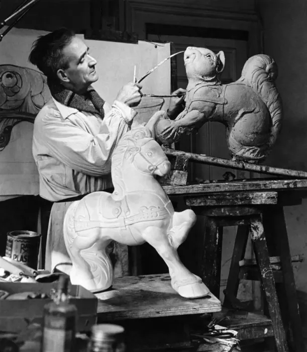 Framed Print : Engineer and sculptors clever animal toys. A skilled engineer, Mr Framed Print : Engineer and sculptors clever animal toys. A skilled engineer, Mr