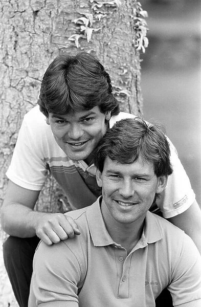 England captain Bryan Robson and teve Hodge (behind) in relaxed mood at the team base in