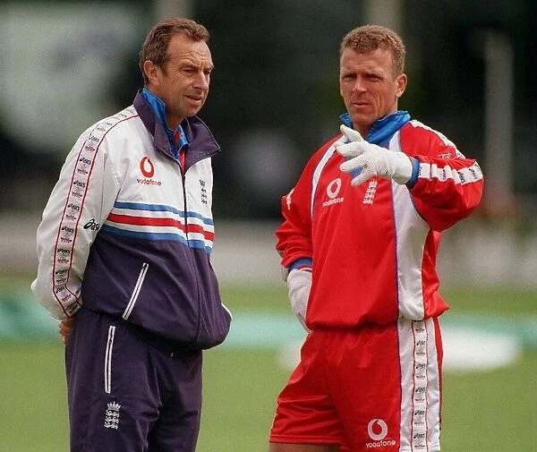 England Cricket Team Captain Alec Stewart May 1999 with David Lloyd ahead of
