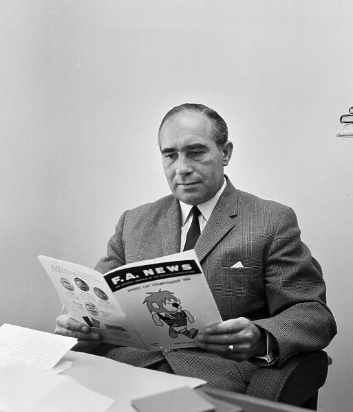 England football manager Alf Ramsey in his office at the FA Headquarters in Lancaster