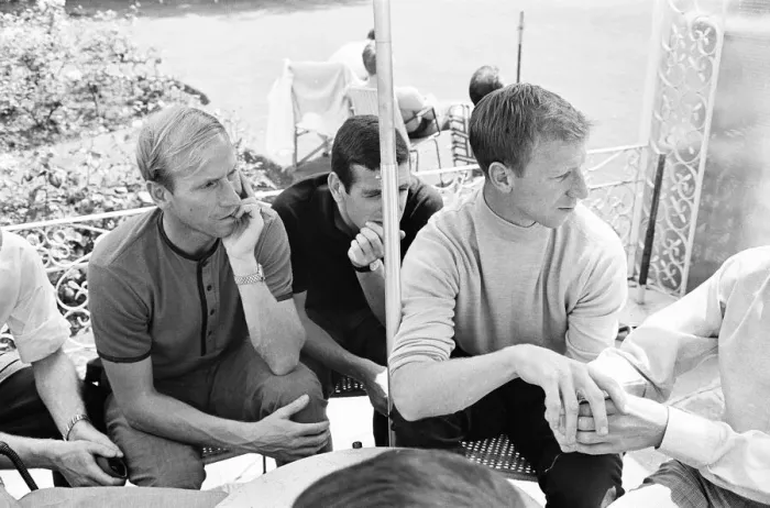 Framed Print : England football players relaxing at their base in Hendon during the 1966 World Cup