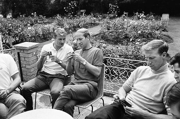 England football players relaxing at their base in Hendon during the 1966 World Cup
