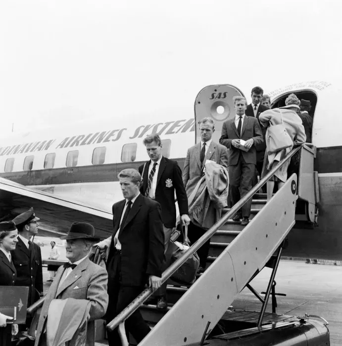 Framed Print : The England football squad return to London airport after being knocked out of the World Framed Print : The England football squad return to London airport after being knocked out of the World