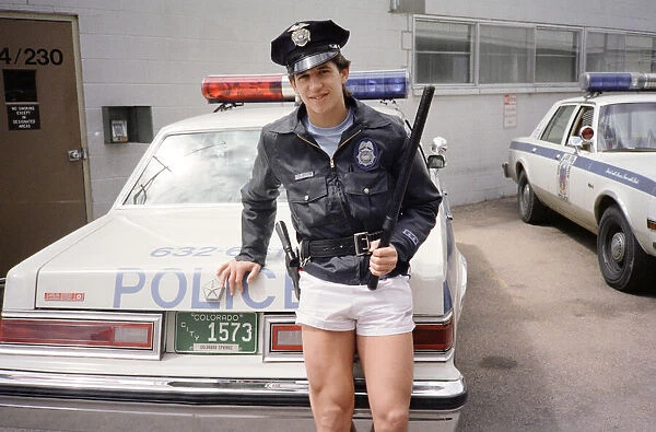 England football star Gary Lineker, dressed in policeman