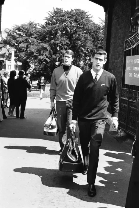 Framed Print : The England football team leave their Hendon Hall hotel on the way to Wembley to play