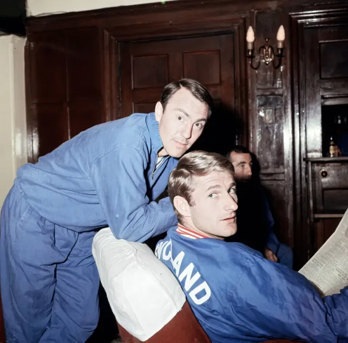Framed Print : The England football team relaxing at their Hendon hall hotel during the 1966 World Cup Framed Print : The England football team relaxing at their Hendon hall hotel during the 1966 World Cup