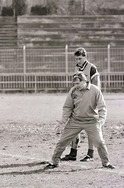 England football team training session February 1987. Pictured