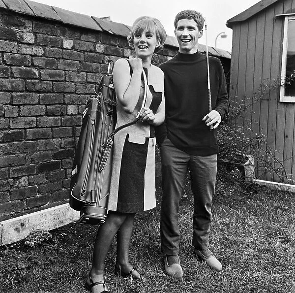 England footballer Alan Ball with his girlfriend Lesley Newton