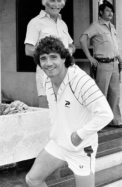 England footballer Kevin Keegan in relaxed mood at the team hotel during the 1982 World