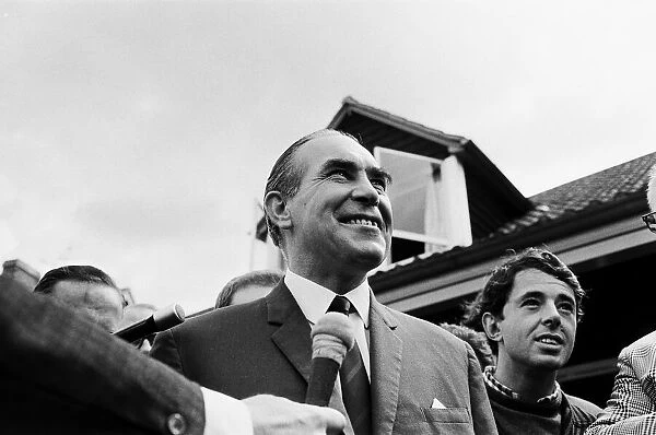 England footballer manager Alf Ramsey answers reporters