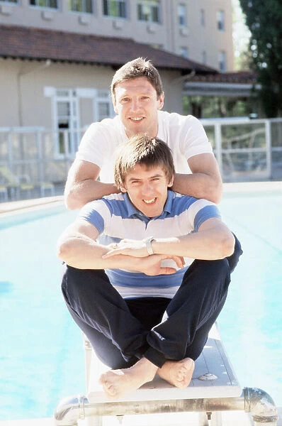England footballer Peter Beardsley relaxes by the pool at the Broadmoor Hotel in Colorado