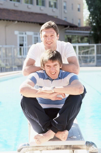 England footballer Peter Beardsley relaxes by the pool at the Broadmoor Hotel in Colorado