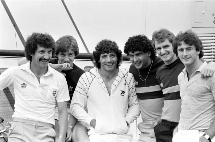 Framed Print : England footballers in relaxed mood at the team hotel during the 1982 World Cup Finals