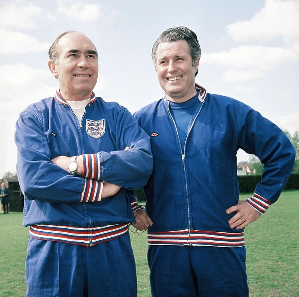 England manager Alf Ramsey pictured with Harold Shepherdson during a training session