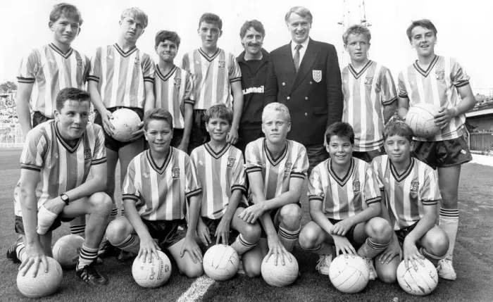 Framed Print : England manager Bobby Robson gave these Sky Blues kids an official seal of approval Framed Print : England manager Bobby Robson gave these Sky Blues kids an official seal of approval