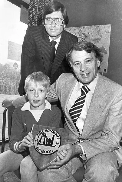 England manager Bobby Robson visited his old village school with headmaster John