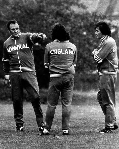England manager Don Revie during training. With is 2 men that he hopes that will put