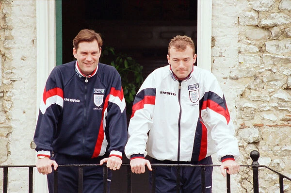 England manager Glenn Hoddle and player Alan Shearer pictured at Bisham Abbey