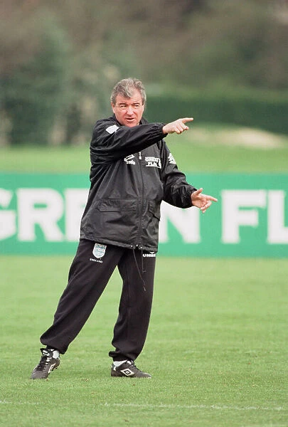 England manager Terry Venables taking charge of a training session. 20th April 1996