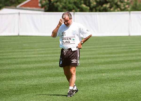 England manager Terry Venables taking charge of a training session ahead of the European