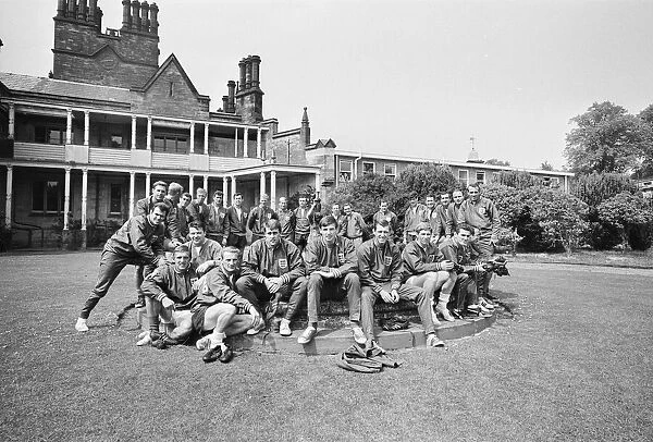 The England national team squad pose at Lilleshall before a training session in
