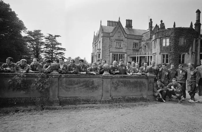Framed Print : The England national team squad pose at Lilleshall before a training session in Framed Print : The England national team squad pose at Lilleshall before a training session in