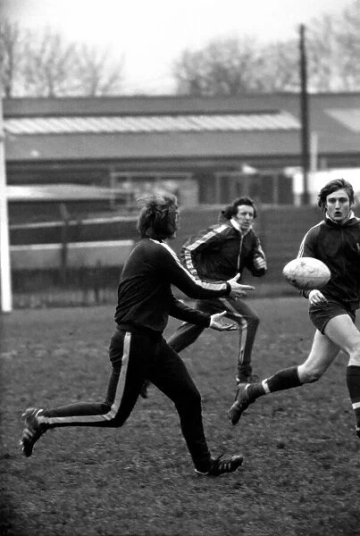 England Rugby team in training at Twickenham. March 1975 75-01426-018