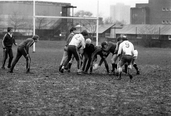 England Rugby team in training at Twickenham. March 1975 75-01426-014