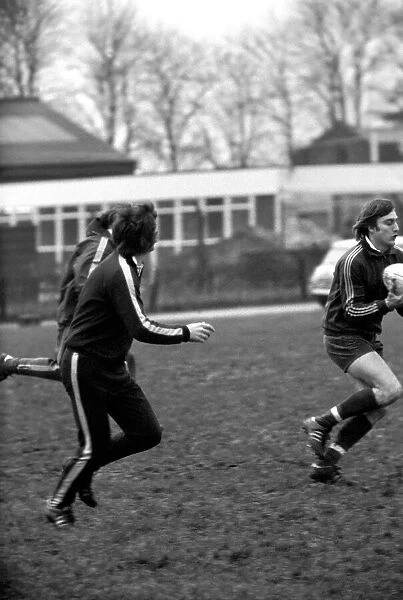 England Rugby team in training at Twickenham. March 1975 75-01426-019