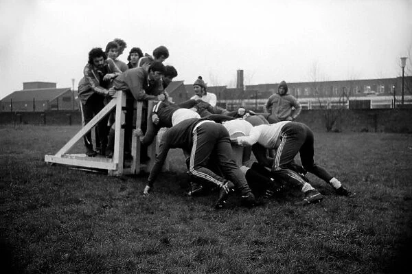 England Rugby team in training at Twickenham. March 1975 75-01426-001