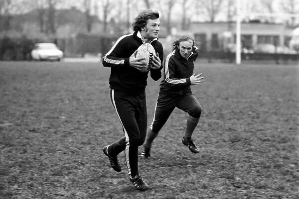 England Rugby team in training at Twickenham. March 1975 75-01426-029 Neil Bennett