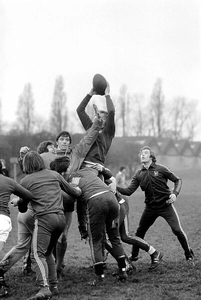England Rugby team in training at Twickenham. March 1975 75-01426-037