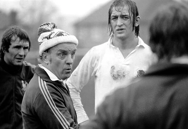England Rugby team training at Twickenham. January 1975 75-00574-004