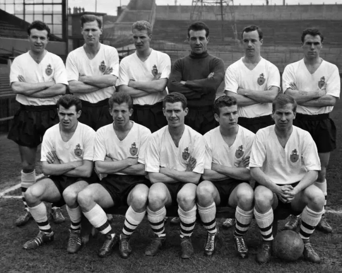 Framed Print : The England Team line up for a group photograph at Burnden Park before the start of a Framed Print : The England Team line up for a group photograph at Burnden Park before the start of a