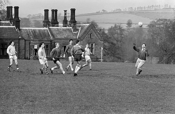 England team training session at Lea Green, Derbyshire. A shot on goal as