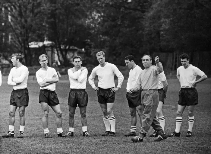 Framed Print : England team training session at Roehampton led by manager Alf Ramsey. 4th May 1964 Framed Print : England team training session at Roehampton led by manager Alf Ramsey. 4th May 1964