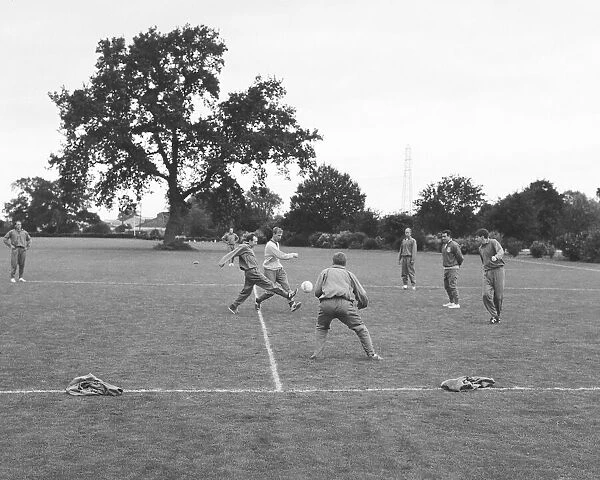 England team training during the World cup tournament in England. 27th July 1966