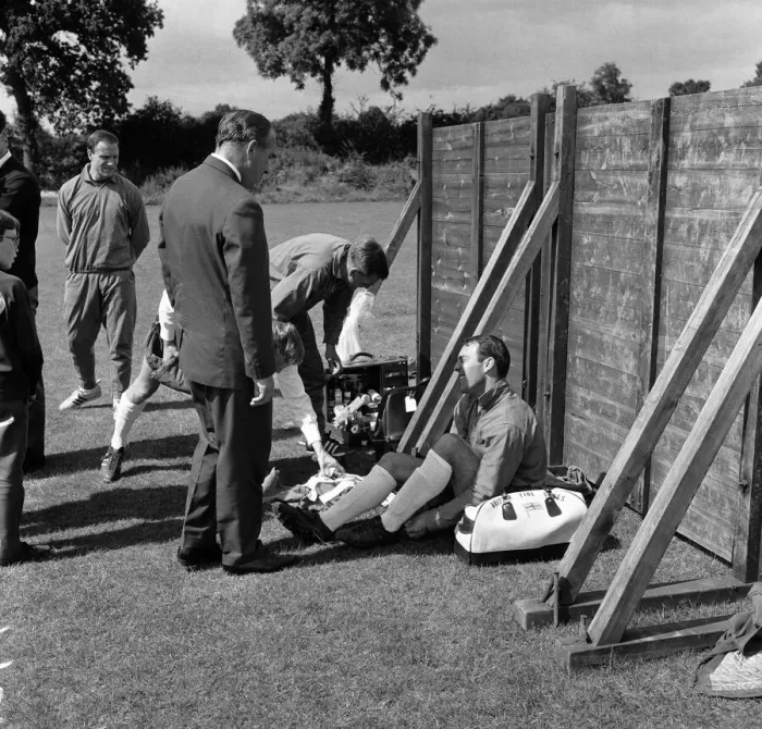 Framed Print : England team training during the World cup tournament in England