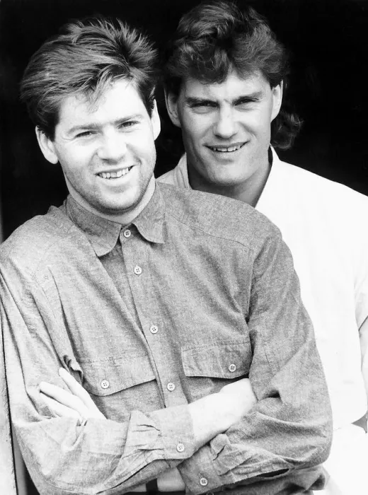 Framed Print : England and Tottenham duo Glenn Hoddle and Chris Waddle May 1987 Framed Print : England and Tottenham duo Glenn Hoddle and Chris Waddle May 1987