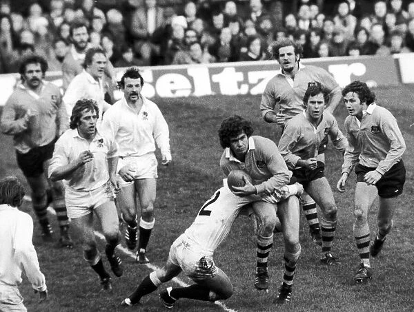 England v Australia 3rd January 1976. Australian wing Paddy Batch seen here being tackled