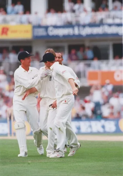 Framed Print : England v Australia cricket Test Match August1988 Phil Tufnell being