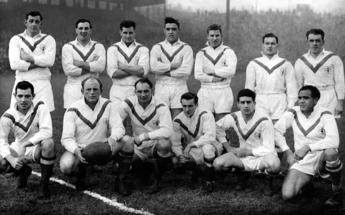 Framed Print : England v France: England Team Group: Left to right: D. Goodwin(Barrow); P Framed Print : England v France: England Team Group: Left to right: D. Goodwin(Barrow); P